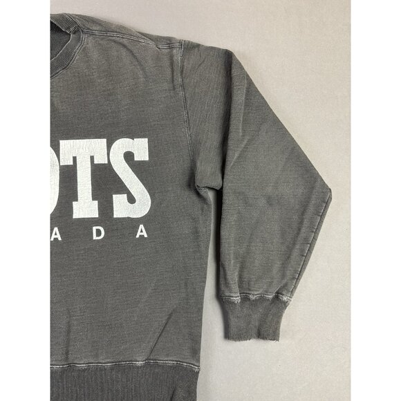 Vintage Rare 90s Roots Canada Sun Faded Black Crewneck Sweater Fit Medium Hype - Picture 7 of 12